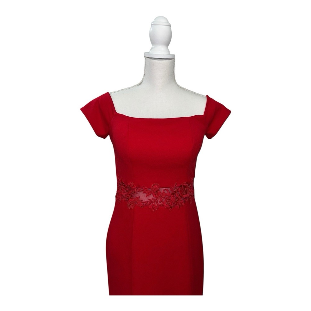 Sequin Hearts Jr's Sz 9 Red Off Shoulder Mermaid Prom Gown Elegant Formal Dress - Picture 7 of 14